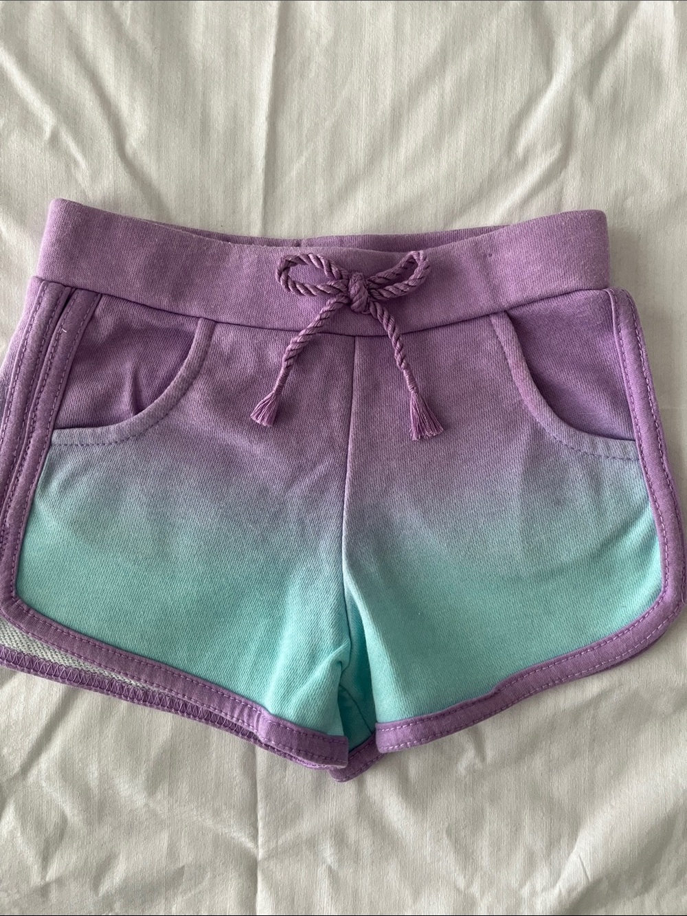 Girls Ombre Purple to Aqua elastic Shorts size 3T